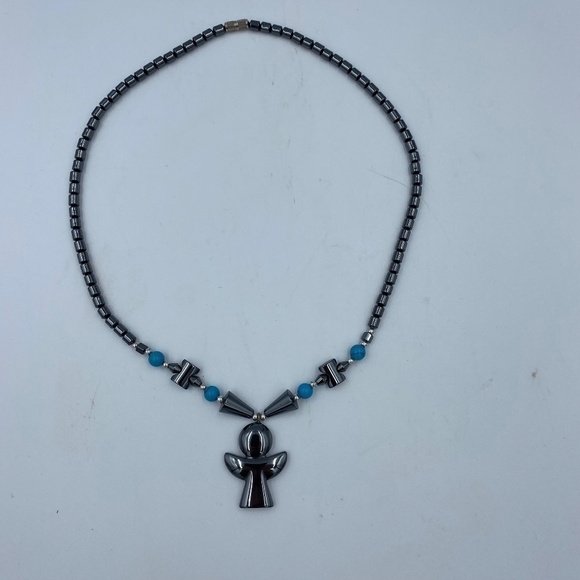 UNIQUE Angel necklace with turquoise stones 18" - Picture 7 of 7